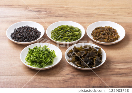 各種海藻、保健食品原料、圖像素材 各種海藻、保健食品原料、圖像素材 123983738