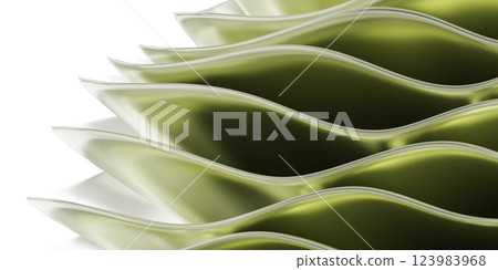 Wavy Green Layered Texture 3d render 123983968