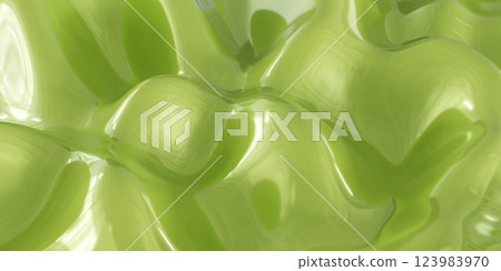 Glossy Green Wavy Surface Abstract Glossy Green Wavy Surface Abstract 123983970