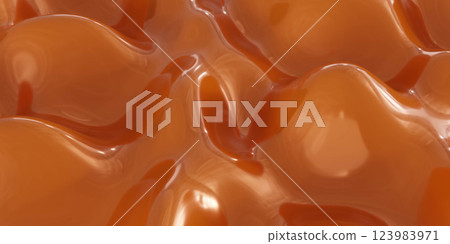 Glossy Caramel Texture Close-Up 3d render 123983971