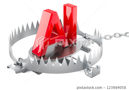 Bear Trap with AI symbol. 3D rendering Bear Trap with AI symbol. 3D rendering 123984058