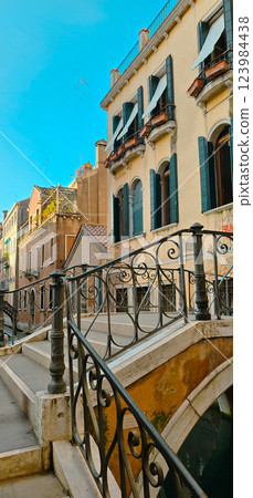 Venice vertical street with bridge Venice vertical street with bridge 123984438