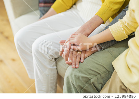 Grandparents and grandchildren's hands Grandparents and grandchildren's hands 123984880