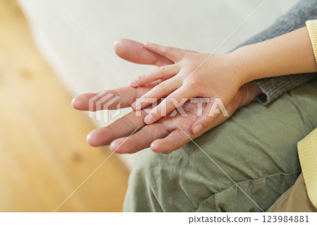 Grandfather and grandson's hands Grandfather and grandson's hands 123984881