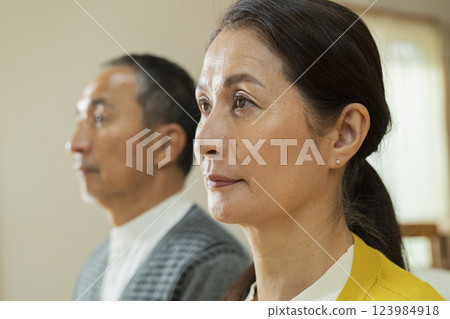 Portrait of a middle-aged couple 123984918