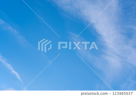 Nature and landscape material "Gradation of blue sky and thin clouds" 123985037