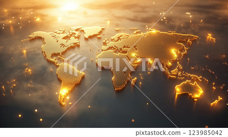 金色的世界地圖 123985042