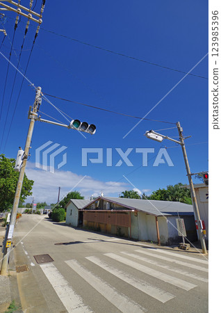 The only traffic light on Minamidaito Island 123985396