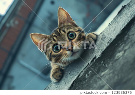 cute kitten on the window cute kitten on the window 123986376