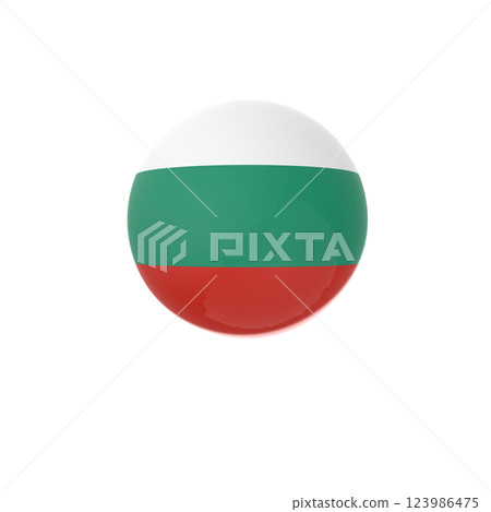 Bulgaria glossy flag ball in white background Bulgaria glossy flag ball in white background 123986475