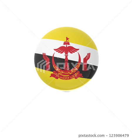 Brunei glossy flag ball in white background 123986479