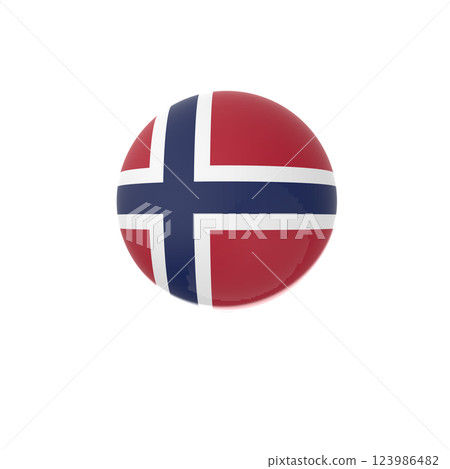 Sweden glossy flag ball in white background 123986482