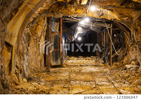 Hosokura Mine tunnels and trolley tracks Hosokura Mine tunnels and trolley tracks 123986847