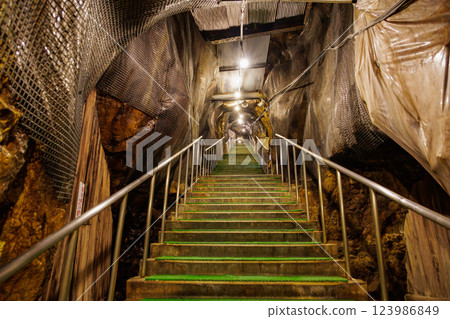 Hosokura Mine tunnel stairs 123986849