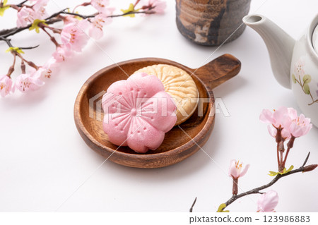 Spring Japanese sweets 123986883