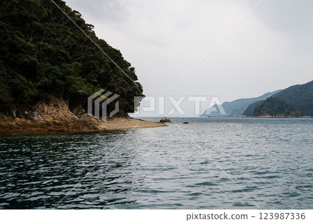 長崎縣上五島市五島群島的海，美麗的海 123987336