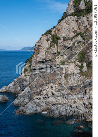 The sea of the Goto Islands, Kamigoto, Nagasaki Prefecture, beautiful sea The sea of the Goto Islands, Kamigoto, Nagasaki Prefecture, beautiful sea 123987361