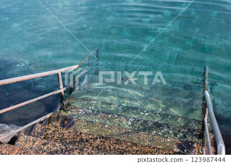 The sea of the Goto Islands, Kamigoto, Nagasaki Prefecture, beautiful sea The sea of the Goto Islands, Kamigoto, Nagasaki Prefecture, beautiful sea 123987444