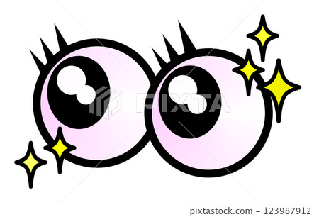 Illustration of an eyeball with surprised eyes 123987912