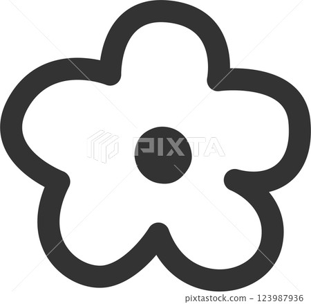 春季圖像簡單花單色向量插圖線畫圖標 123987936