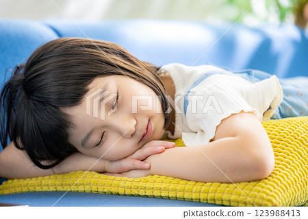 A girl who takes a nap A girl who takes a nap 123988413