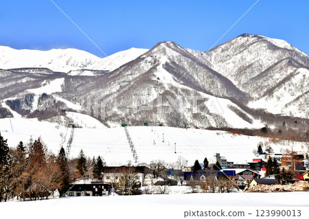 View of the Hakuba Tsugaike Mountain Resort area (Otari Village, Nagano Prefecture) [March 2025] 123990013