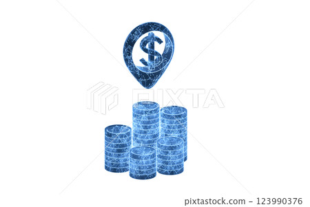 isolated, earnings, coins 123990376