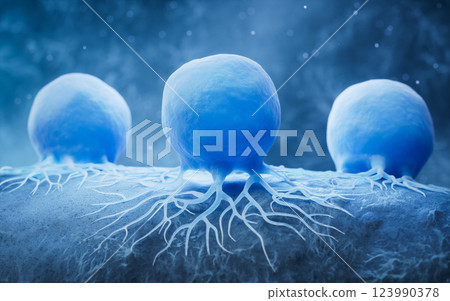Biological cancer cell and disease, 3d rendering. Biological cancer cell and disease, 3d rendering. 123990378