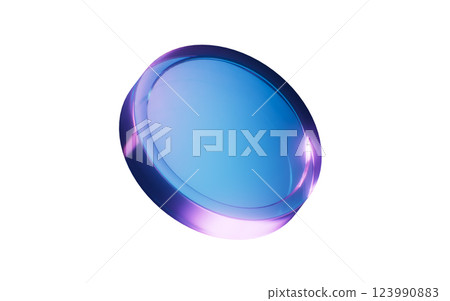 A coin with dark neon light effect, 3d rendering. A coin with dark neon light effect, 3d rendering. 123990883