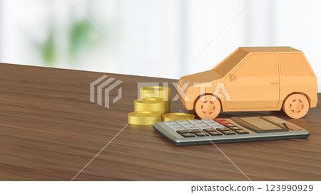 The Car and Calculator for Business concept 3d Rendering. The Car and Calculator for Business concept 3d Rendering. 123990929