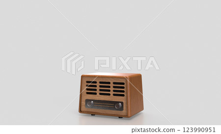 The Radio Vintage for Pod Cast or Music concept 3d Rendering. 123990951