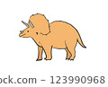 Orange triceratops illustration 123990968