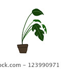 Simple illustration of a houseplant 123990971
