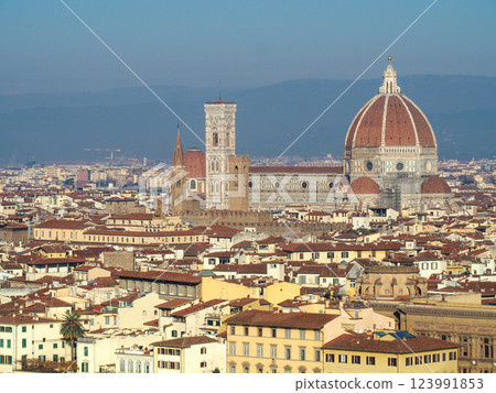 Florence, Italy - View of Florence city from Piazzale Michelangelo 123991853