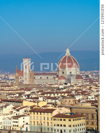Florence, Italy - View of Florence city from Piazzale Michelangelo 123991856