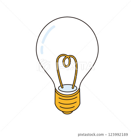 Illustration of a light bulb in an isometric composition 123992189