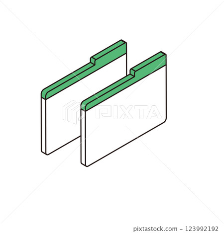 Illustration of a folder in an isometric composition Illustration of a folder in an isometric composition 123992192