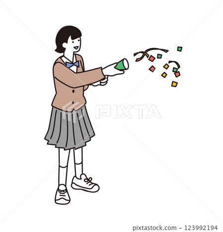 學生們在等距構圖中拉爆竹的插圖 學生們在等距構圖中拉爆竹的插圖 123992194