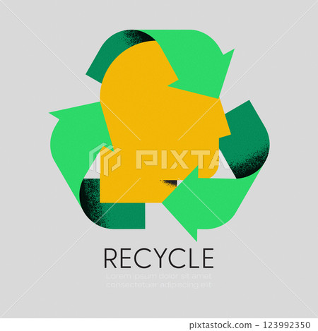 Recycling symbol. Think green. The concept of sustainable development for business, ecology and environment protection. Flat vector illustration. 123992350