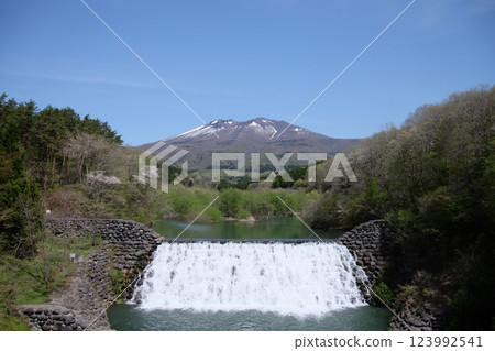 Mount Fubo from Yamabiko Suspension Bridge Mount Fubo from Yamabiko Suspension Bridge 123992541