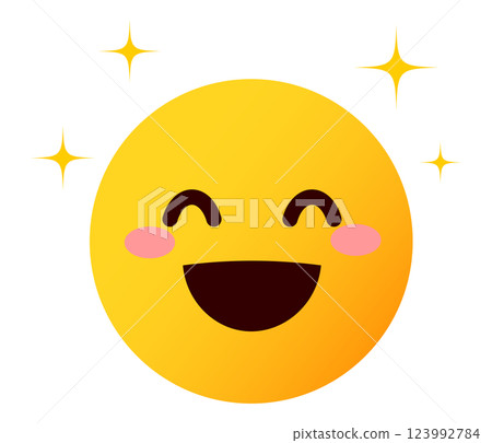 Emoji, emoticons, facial expression illustrations, laughing 123992784