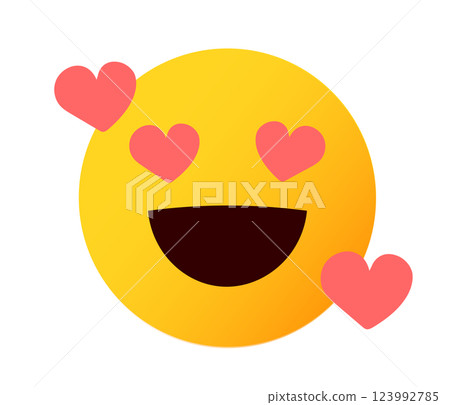 表情符號、表情符號、臉部表情插圖、心臟 123992785