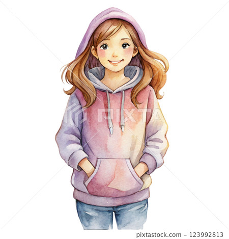 Girl Watercolor 123992813