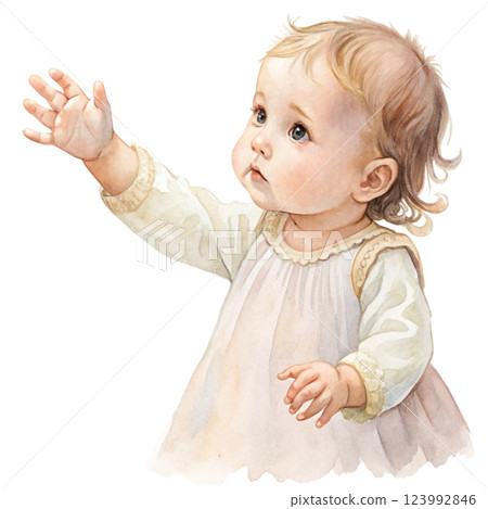 Small child Watercolor 123992846