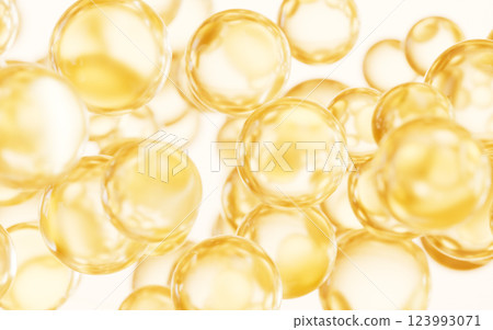 Golden liquid oil bubble background, 3d rendering. 123993071