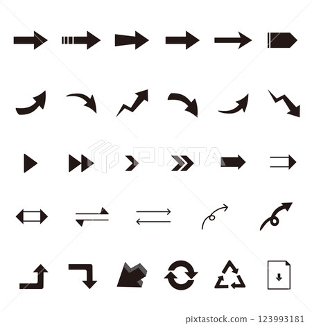 Simple arrow icon set Simple arrow icon set 123993181