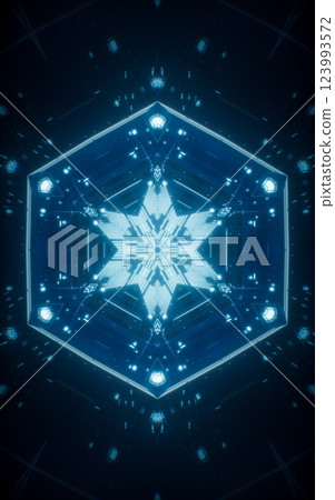 Abstract neon kaleidoscope pattern with glowing Abstract neon kaleidoscope pattern with glowing 123993572
