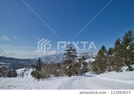 Scenery from the snowy mountain ski resort Scenery from the snowy mountain ski resort 123993673