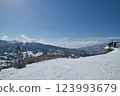 Scenery from the snowy mountain ski resort 123993679