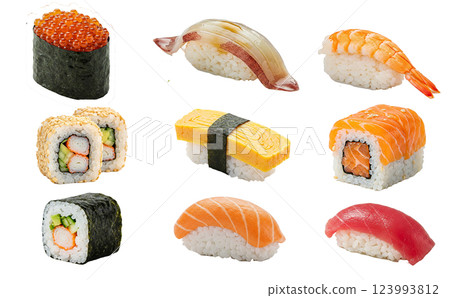 各種壽司套裝 123993812